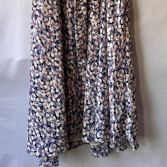 RALPH LAUREN Black Label Floral v-neck Midi Dress Blue/Multi Size 8 - Picture 3 of 9